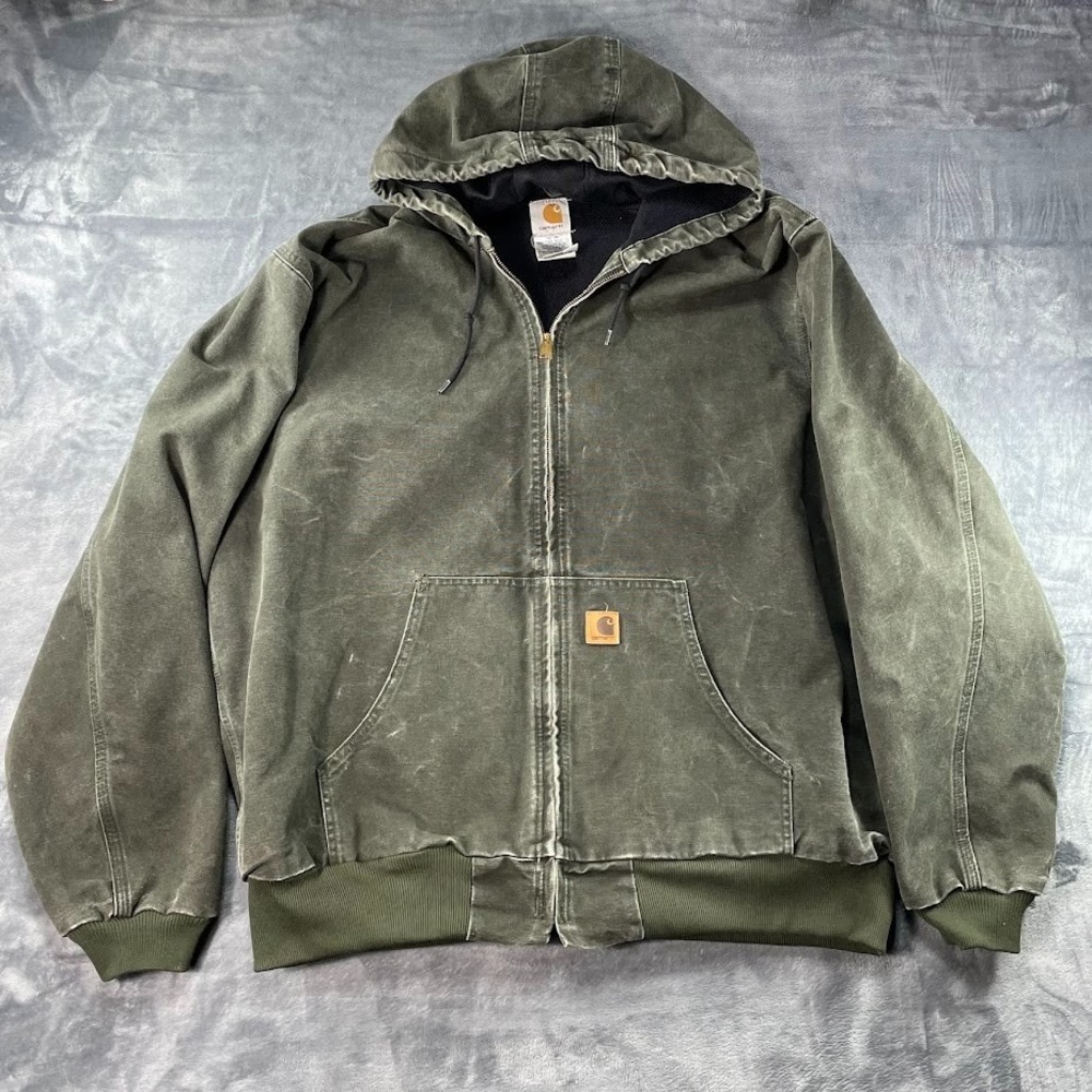 Vintage Carhartt J25 MOS Green Active Jacket Canvas Moss Green Size 2XL Tall